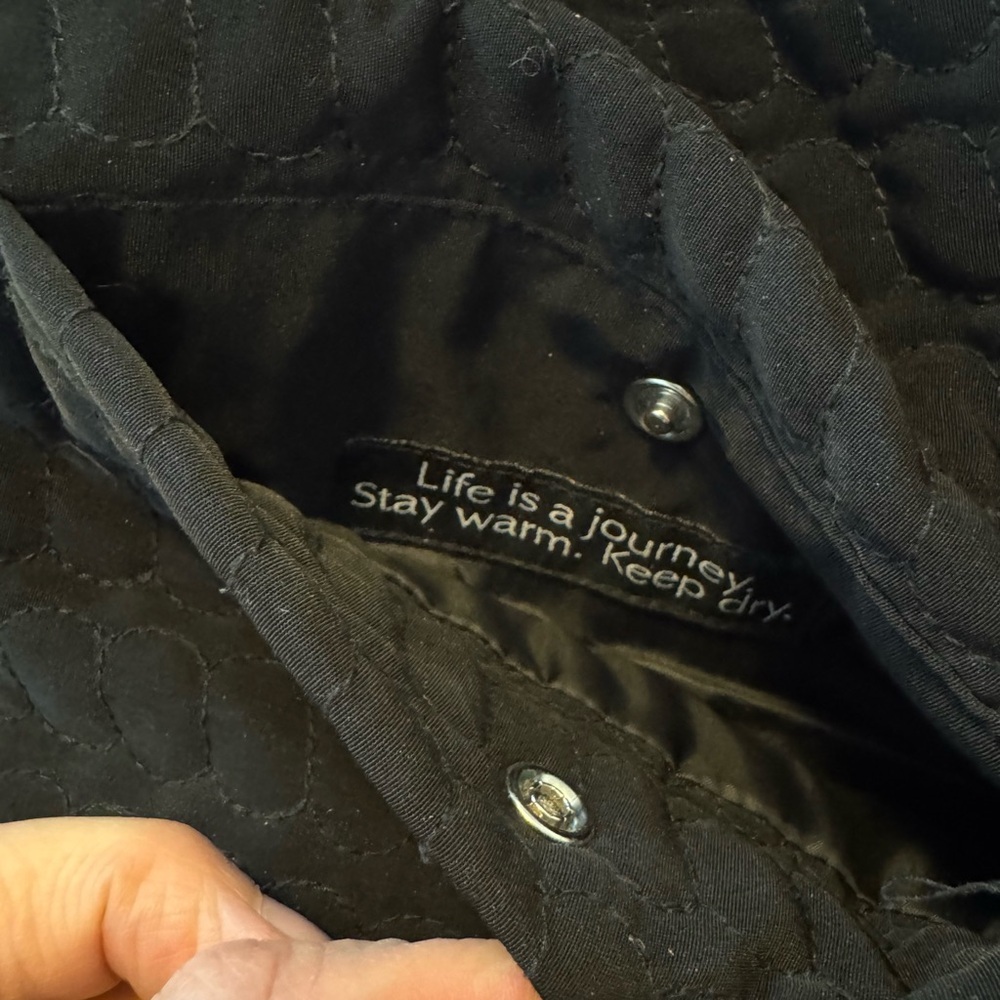 Black Quilted Women's Gallery Jacket Coat Size Medium - Picture 5 of 11